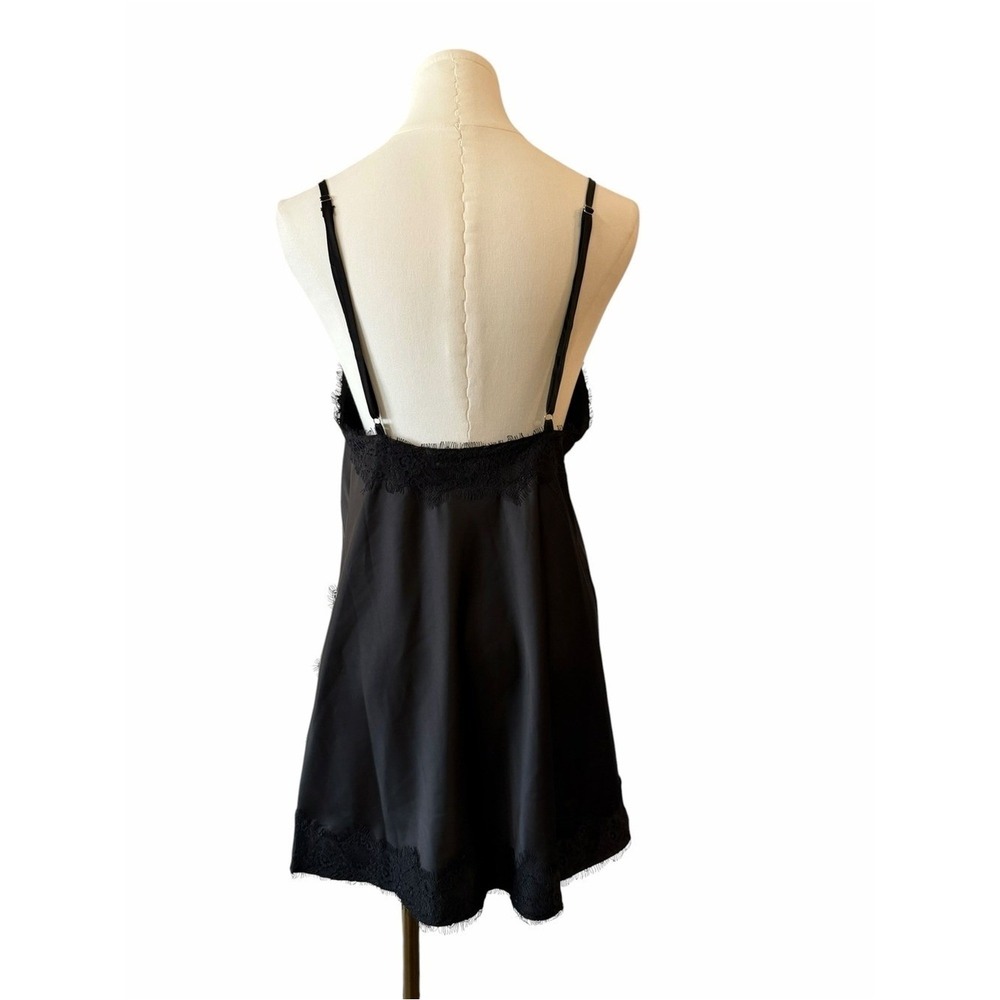 Rumours Lace Trim Satin Slip Dress Black Medium Lingerie Nightwear Loungewear - Picture 4 of 16